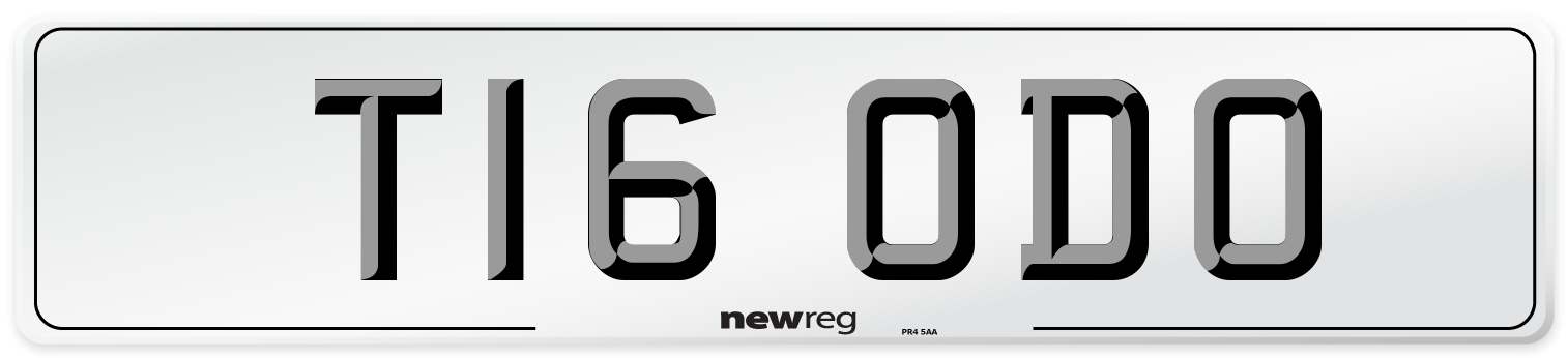 T16 ODO Number Plate from New Reg